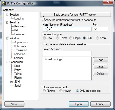 SSH putty